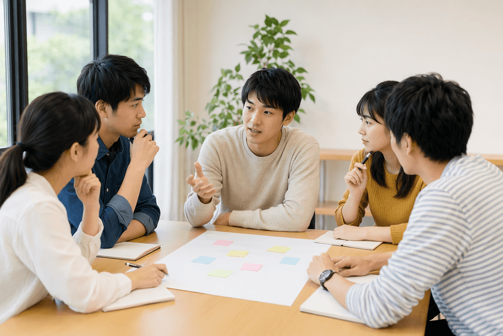 話し合う