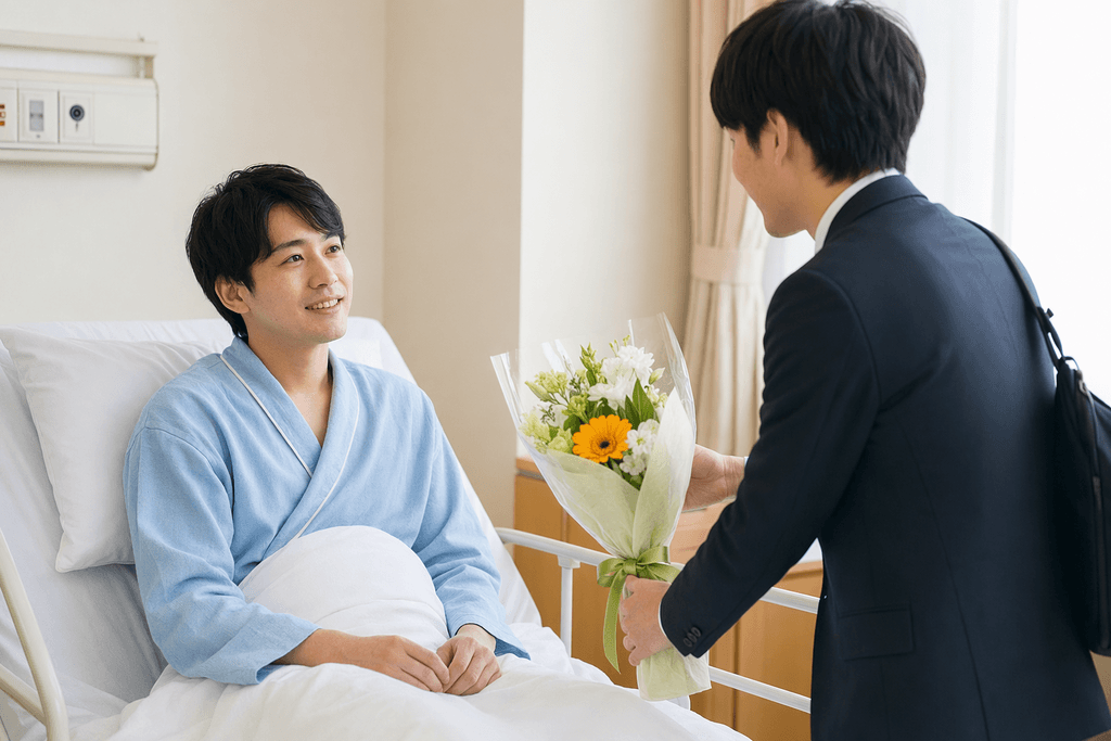 見舞う