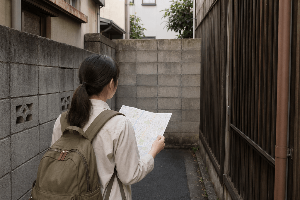 突き当たる