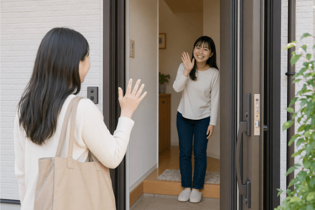 訪ねる