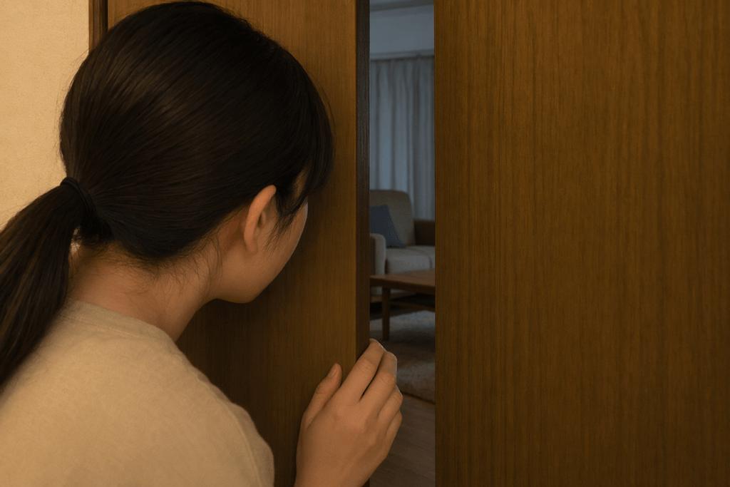 覗く