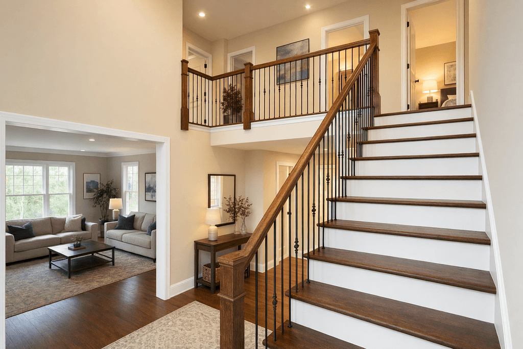 upstairs