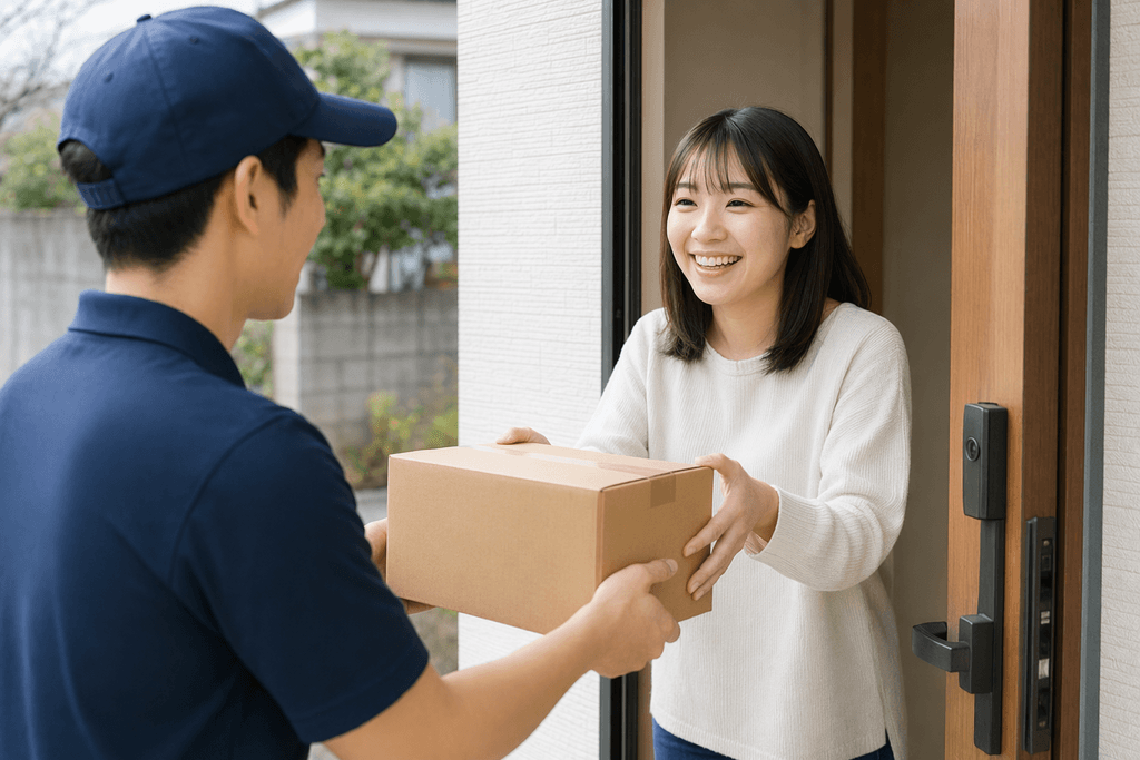 届く