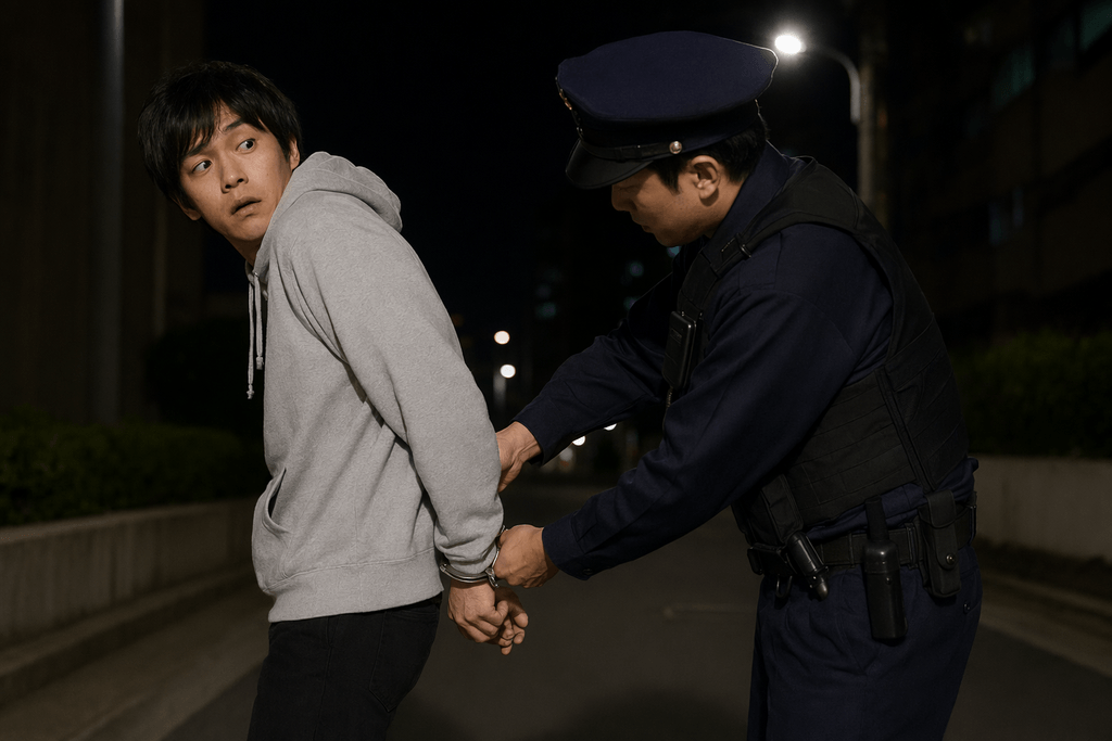 捕まる